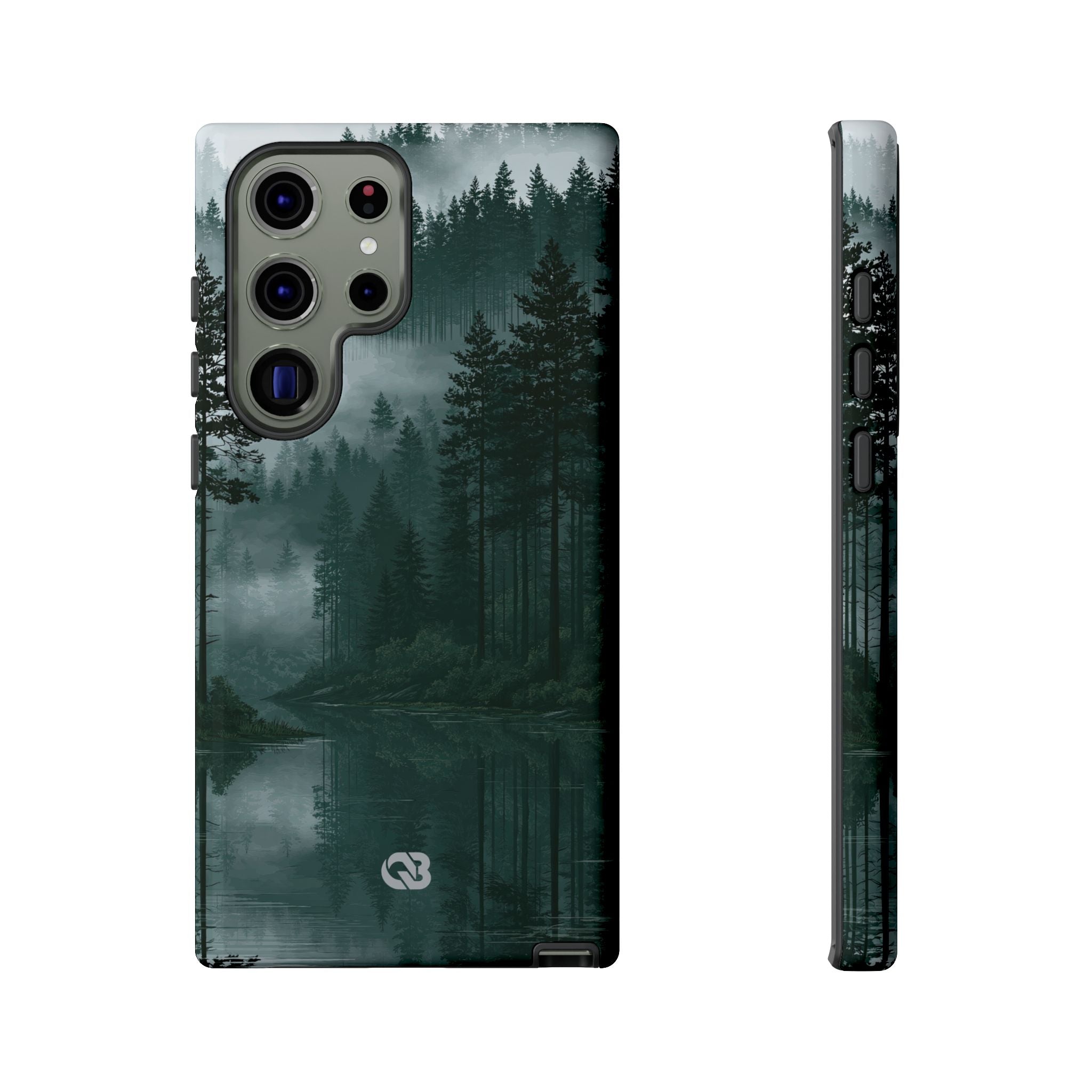 Green Tough Phone Case for Samsung - Misty Evergreen Mirror