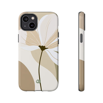 Beige Tough Phone Case for iPhone - Sage Linen Magnolia