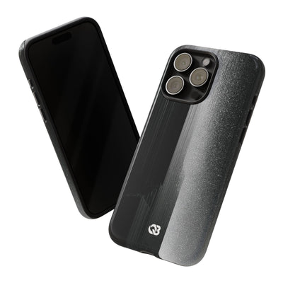 Black Tough Phone Case for iPhone - Brutalist Pixel Monolith