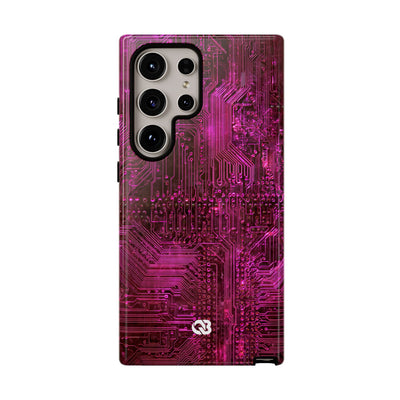 Magenta Circuit Trace · Tough Phone Case for Samsung · Pink