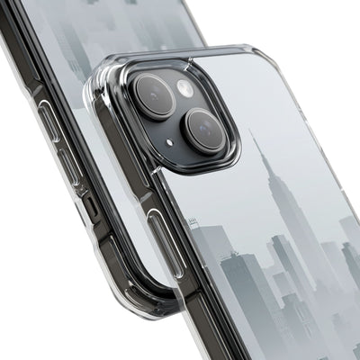 Grey Impact MagSafe Phone Case for iPhone - Steel Mist Skyline