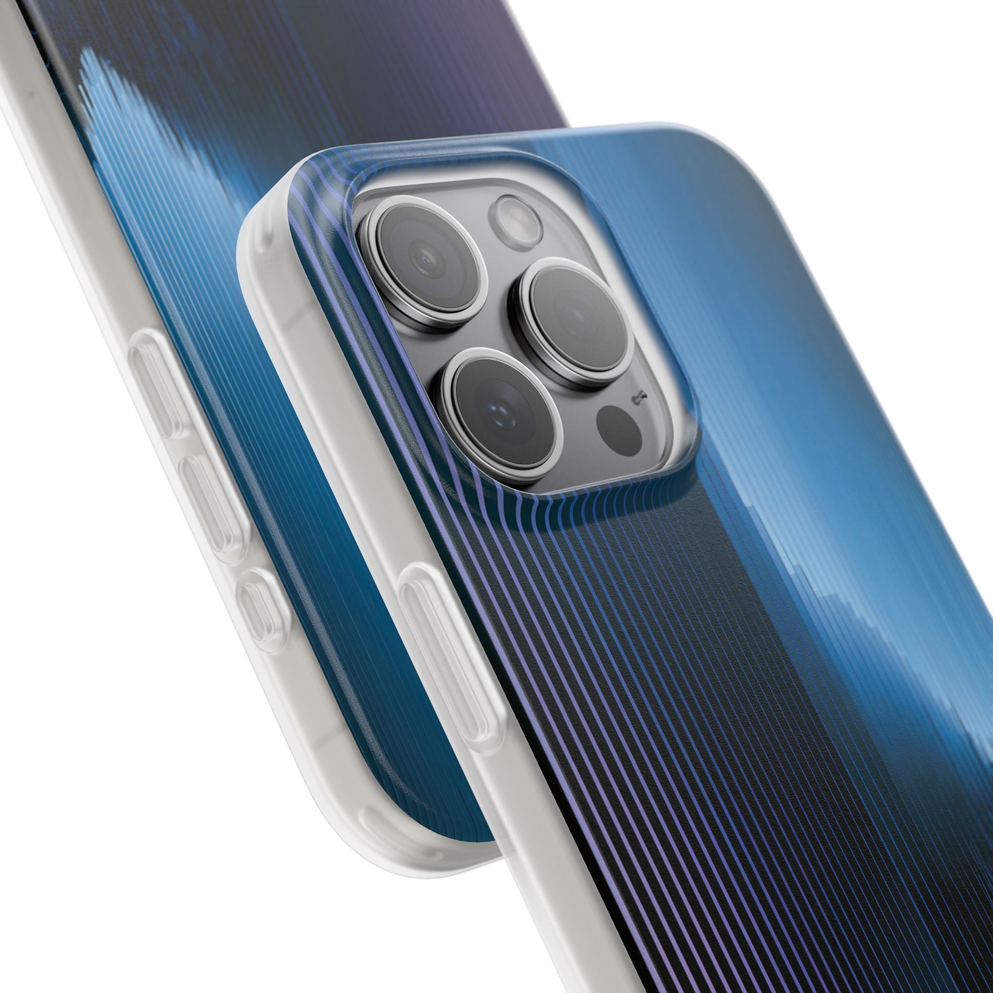 Blue Lite Phone Case for iPhone - Indigo Distortion Wave