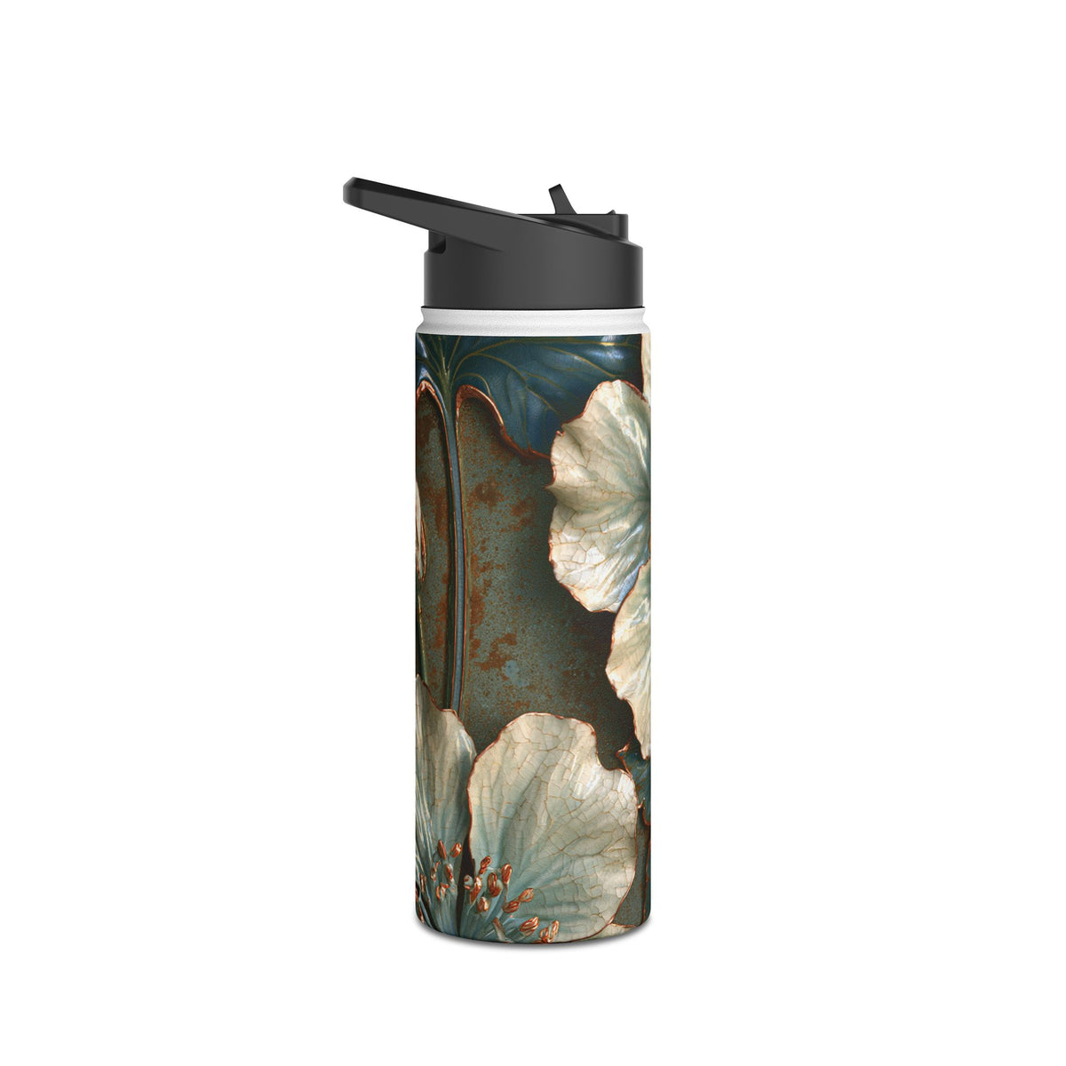 Gilded Blossom Reverie · Insulated Water Bottle · Teal