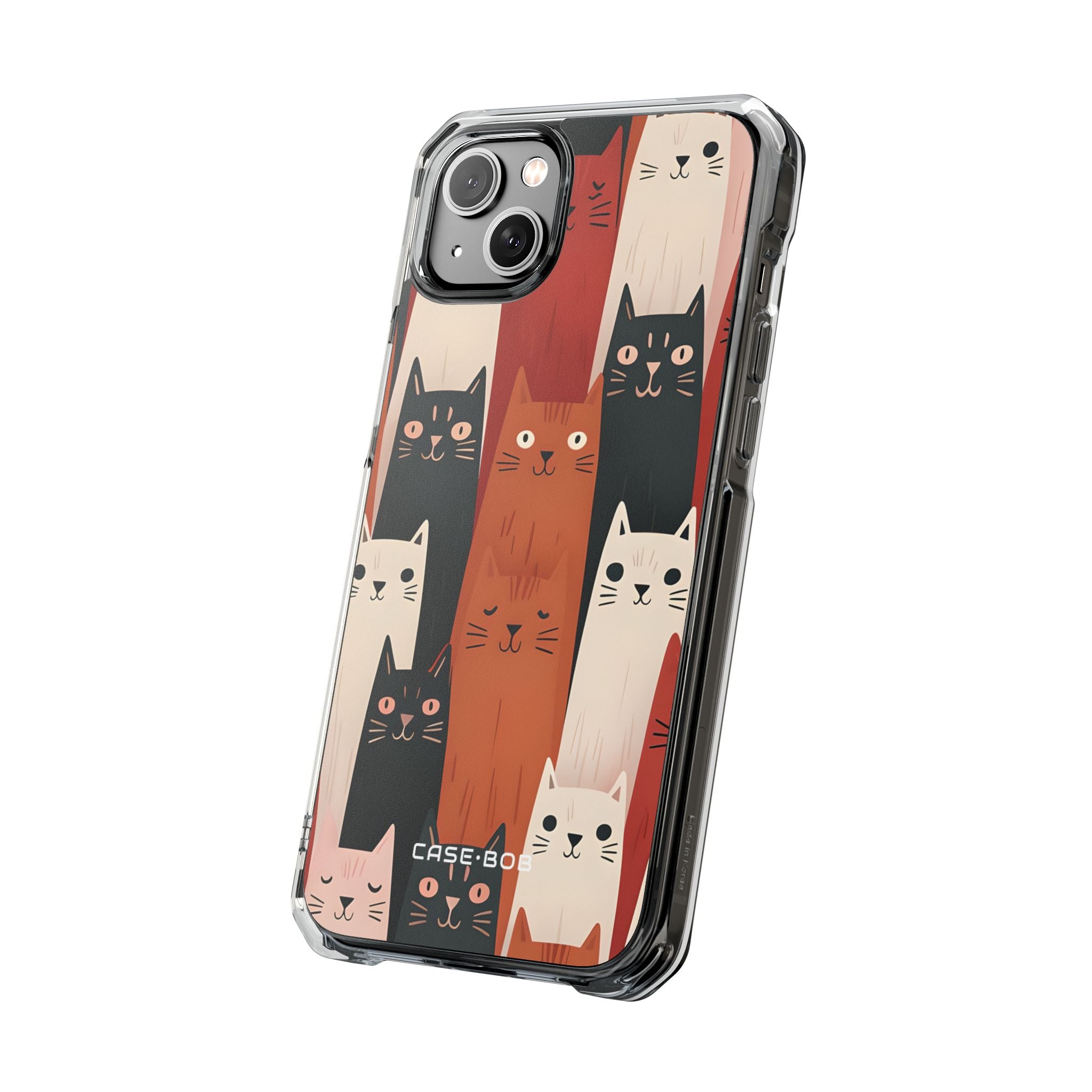 Elongated Cats Black iPhone 14 Plus Case - Impact