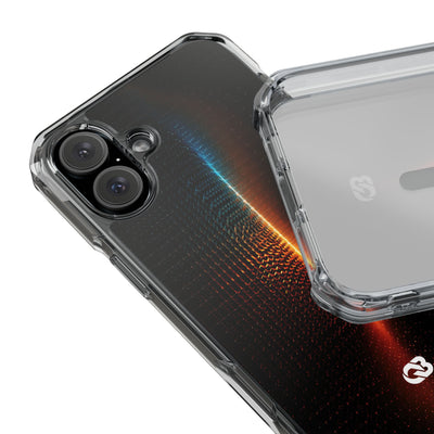 Luminous Refraction Grid · Clear Impact Magnetic Phone Case for iPhone · Black