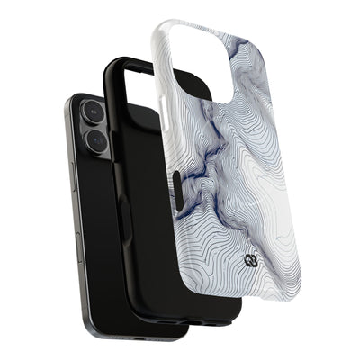 White Tough 2.0 Magsafe Phone Case for iPhone - Nordic Ridge Topo