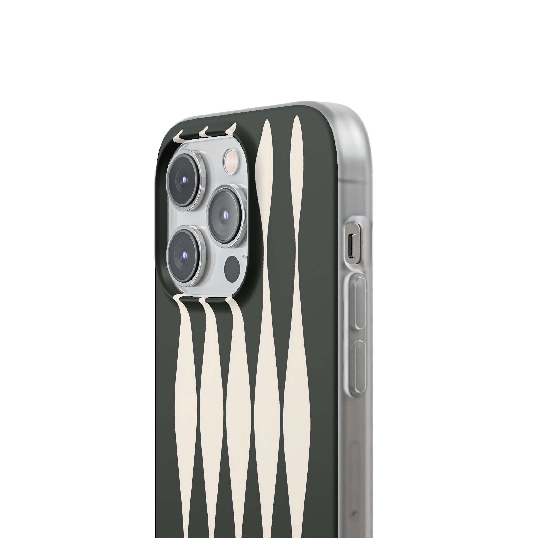 Black Lite Phone Case for iPhone - Ivory Spindle Grid