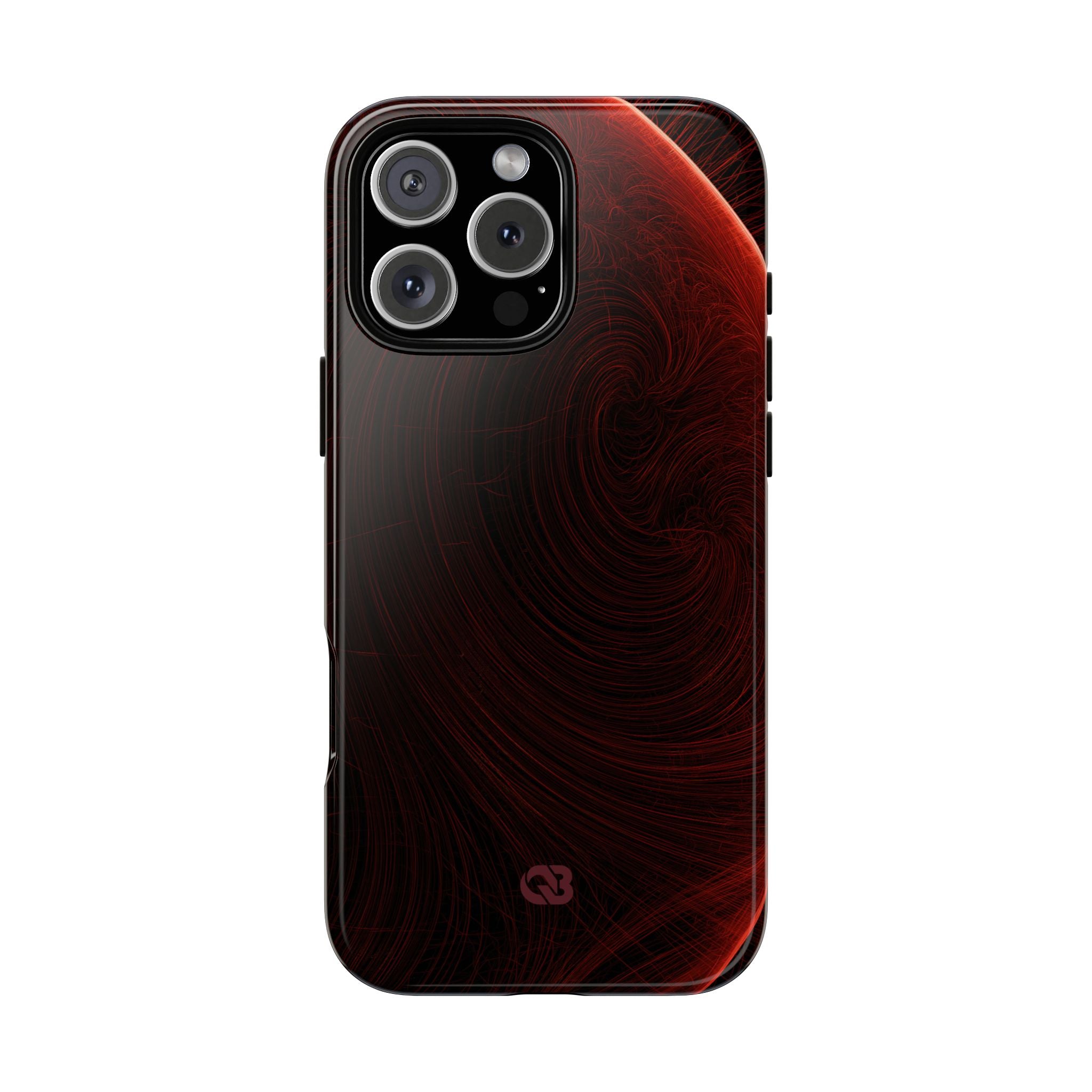 Red Tough Phone Case for iPhone - Crimson Flare Flux