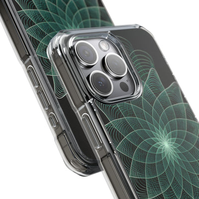 Green Impact MagSafe Phone Case for iPhone - Cyan Signal Bloom