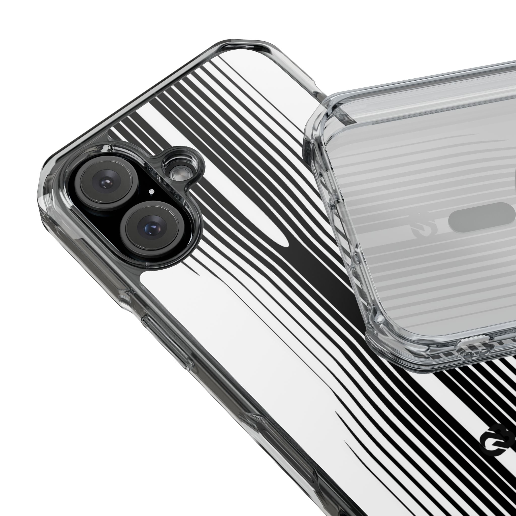White Impact MagSafe Phone Case for iPhone - Kinetic Mono Distortion
