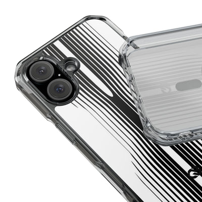White Impact MagSafe Phone Case for iPhone - Kinetic Mono Distortion