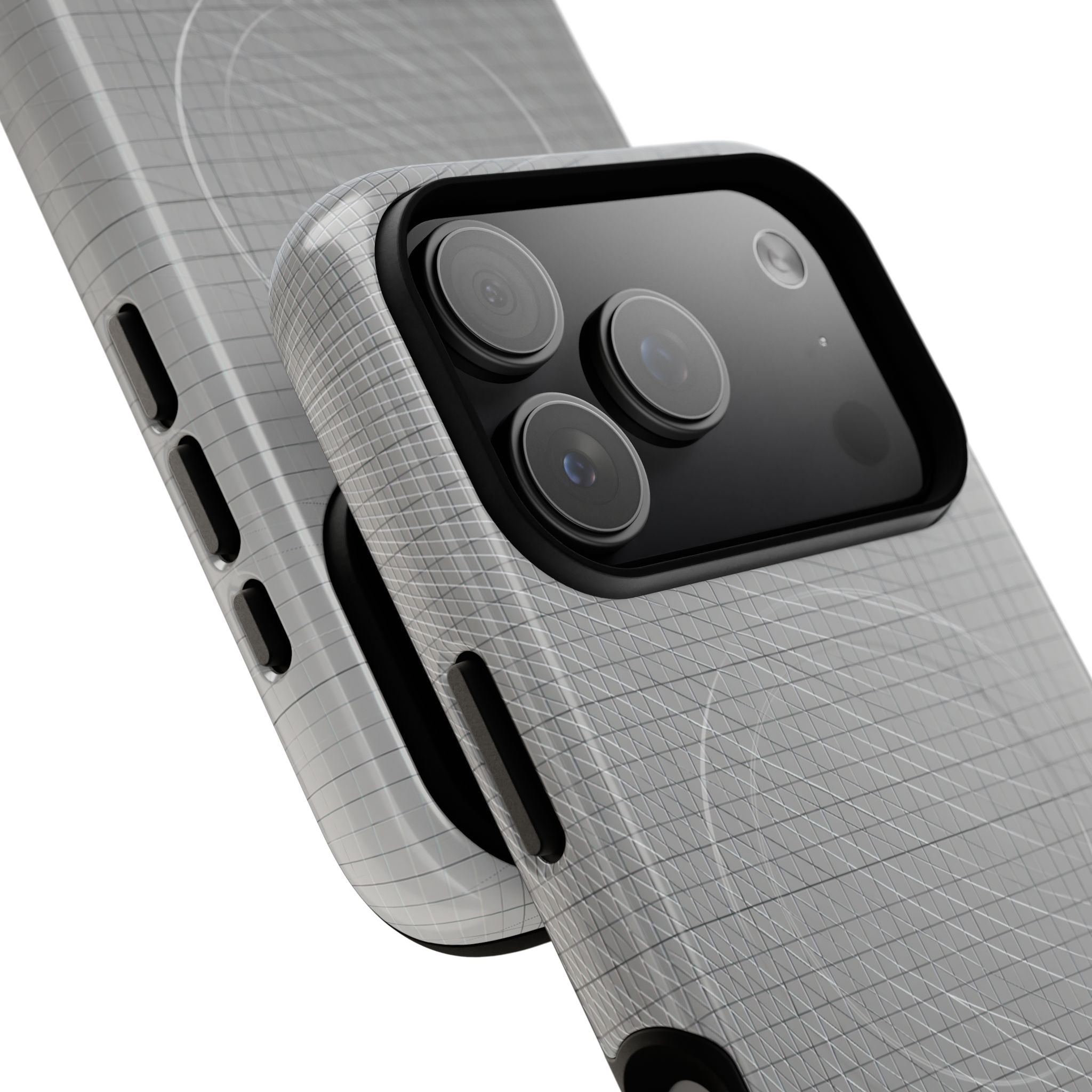 Grey Tough 2.0 Magsafe Phone Case for iPhone - Chrome Mesh Warp