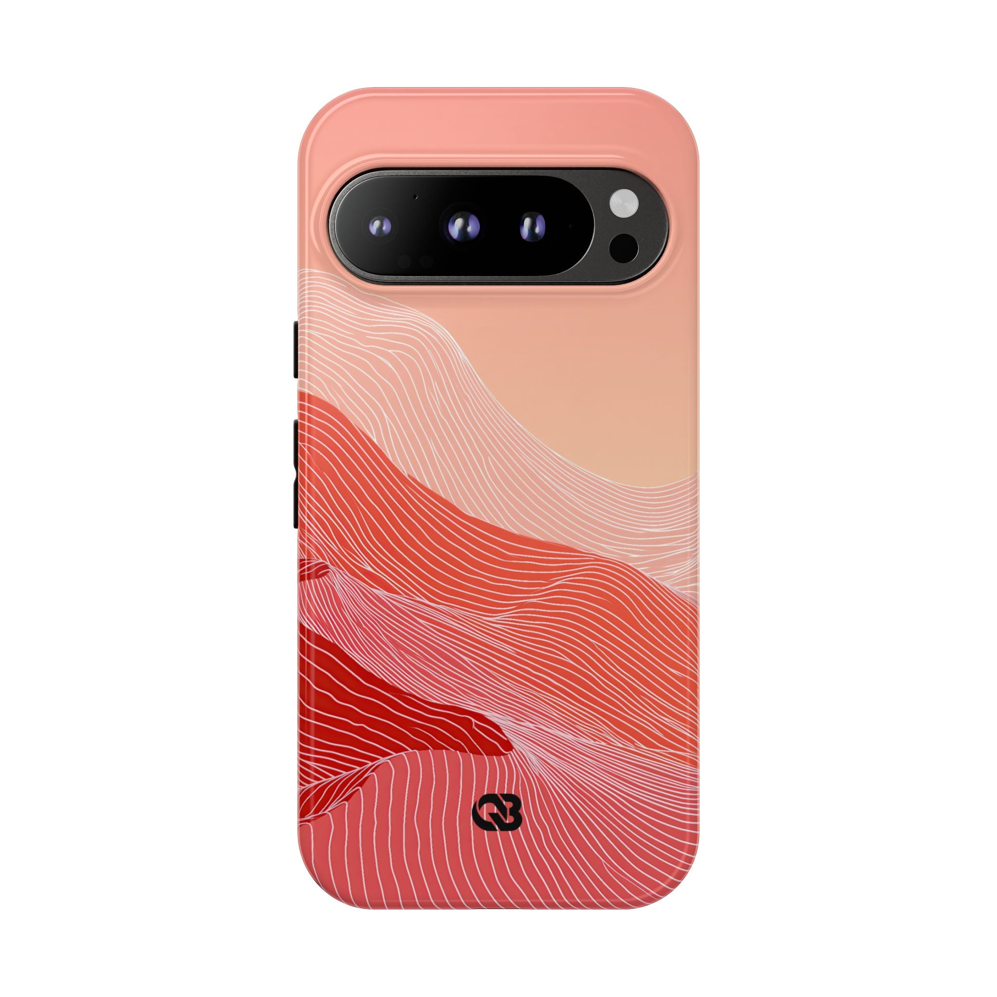 Red Tough Phone Case for Google Pixel - Crimson Ridge Contour