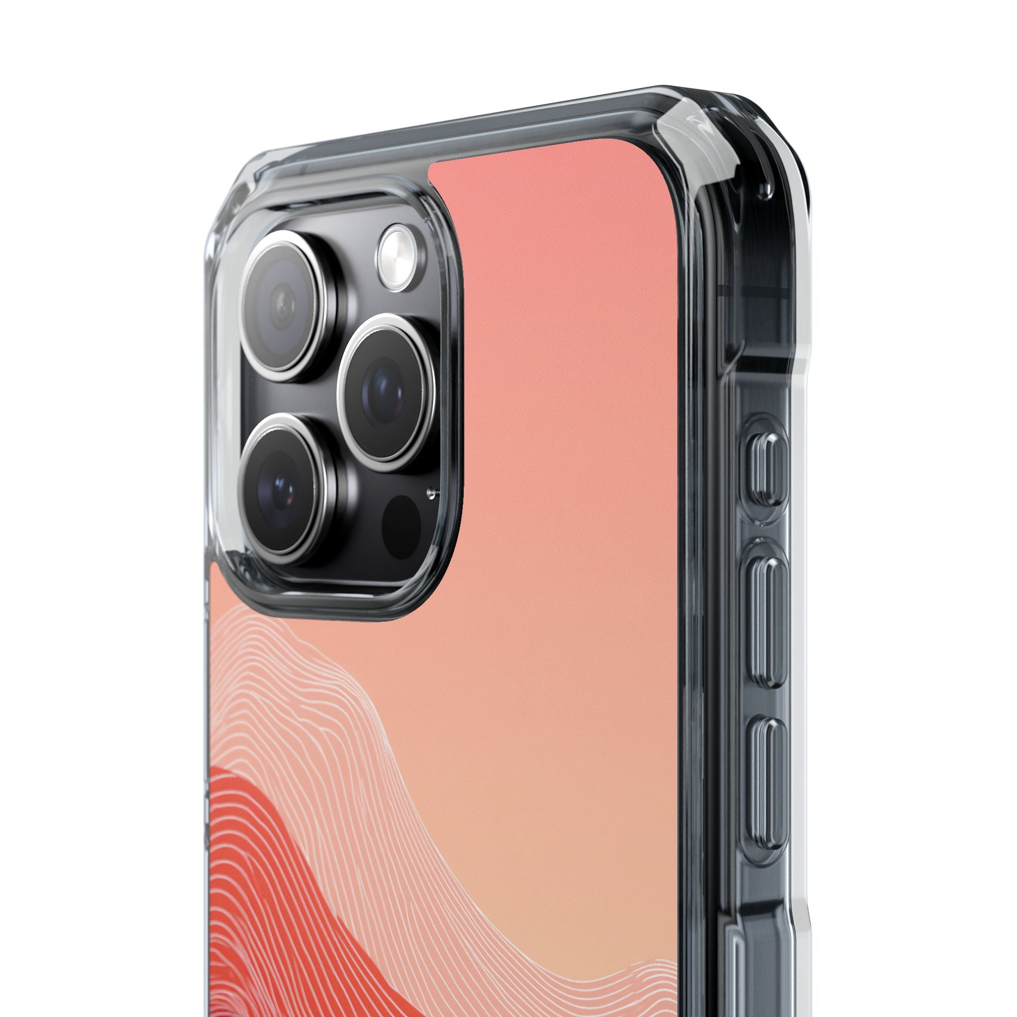 Red Impact MagSafe Phone Case for iPhone - Crimson Ridge Contour