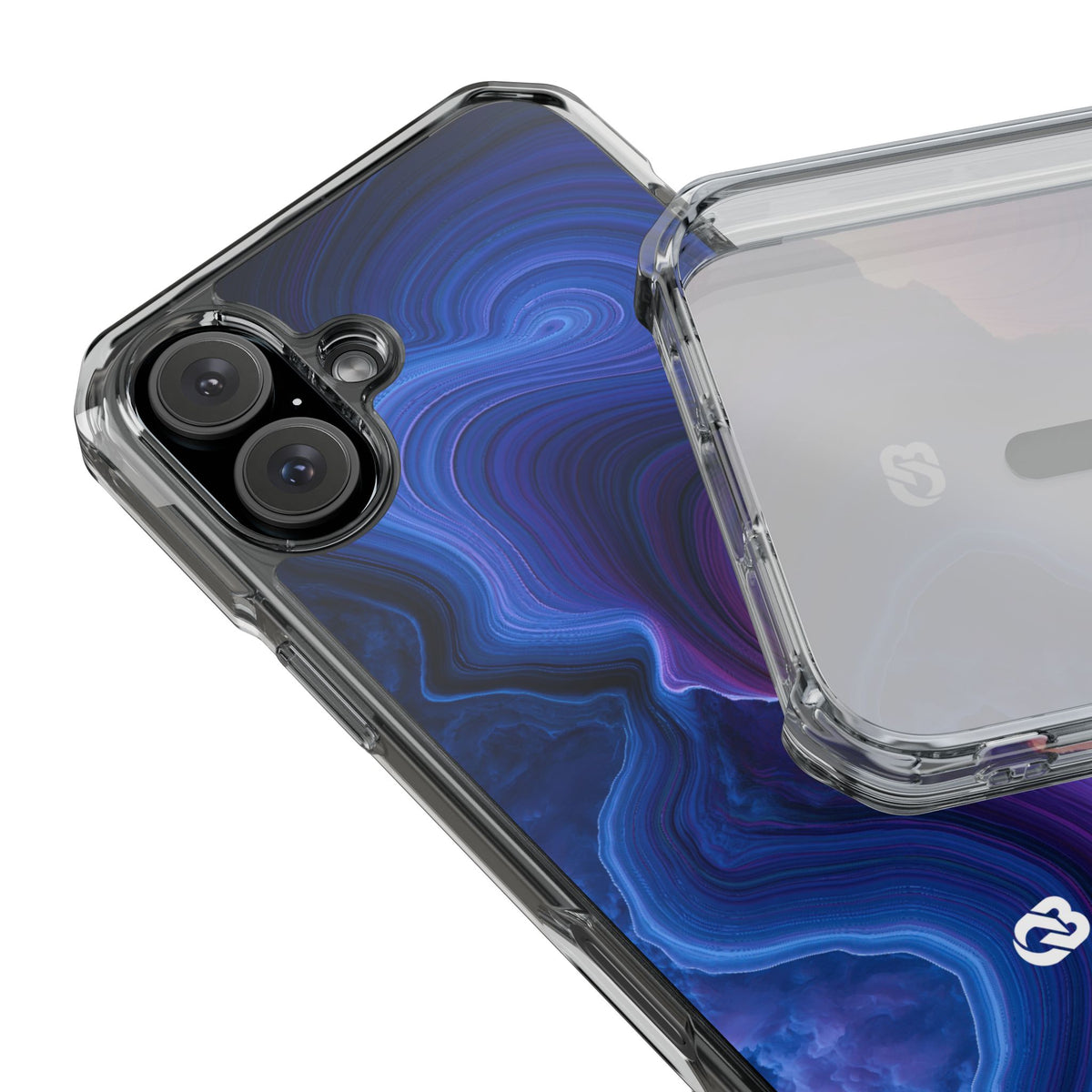 Radiant Strata · Clear Impact Magnetic Phone Case for iPhone · Blue