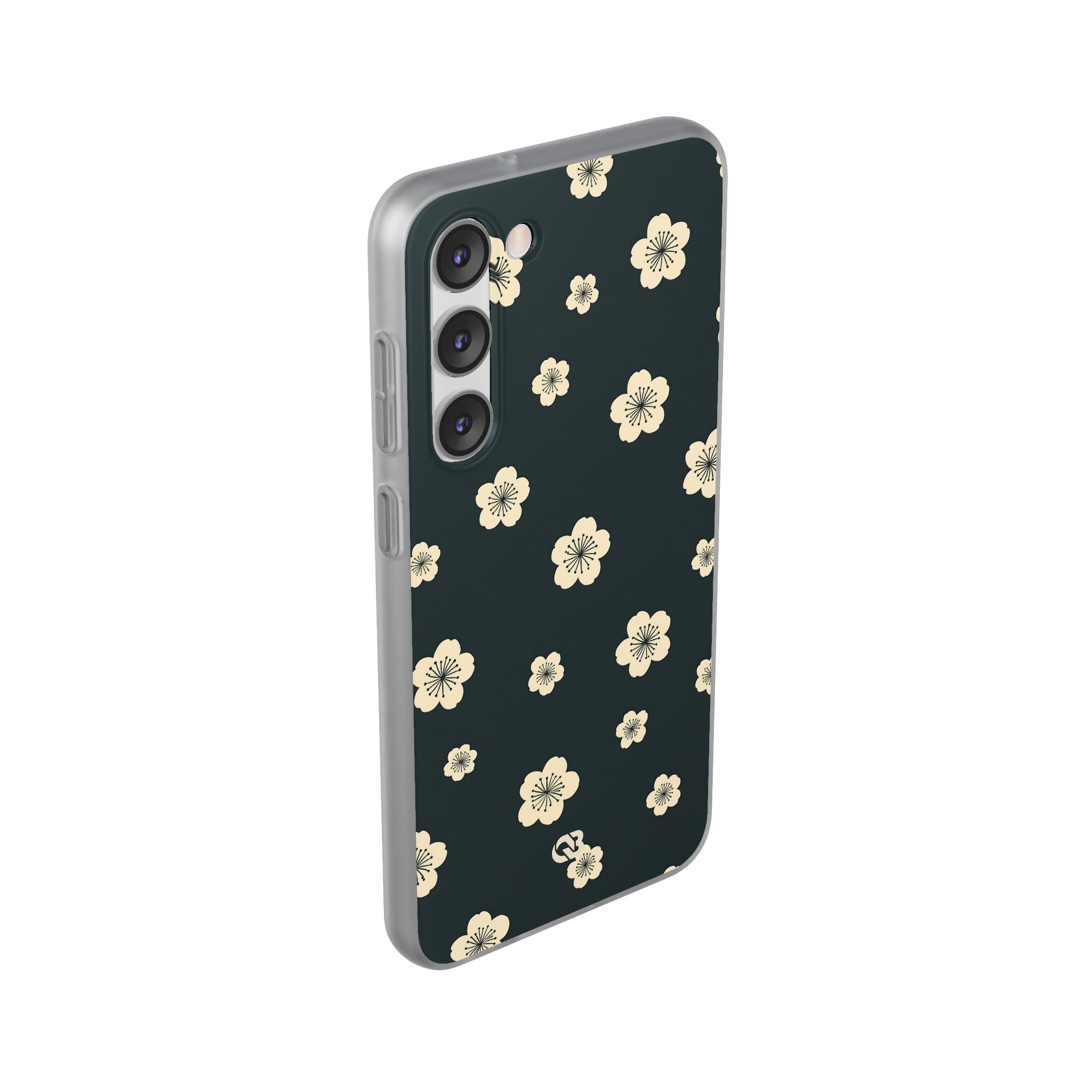 Teal Lite Phone Case for Samsung - Obsidian Cream Petals