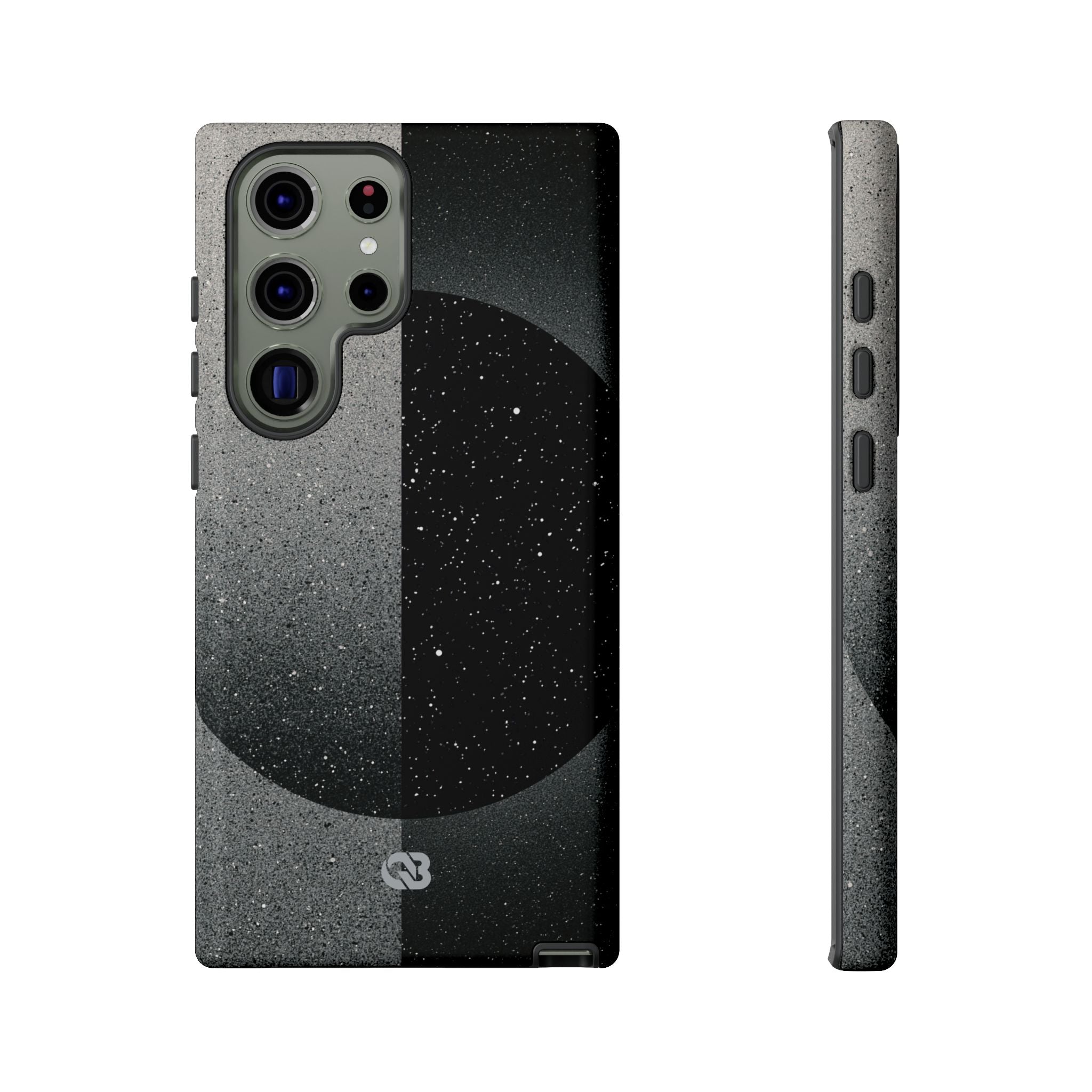 Black Tough Phone Case for Samsung - Lunar Static Orbit