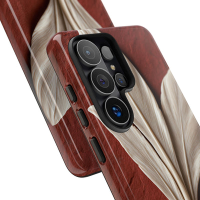 Carved Ivory Plume · Tough Phone Case for Samsung · Red