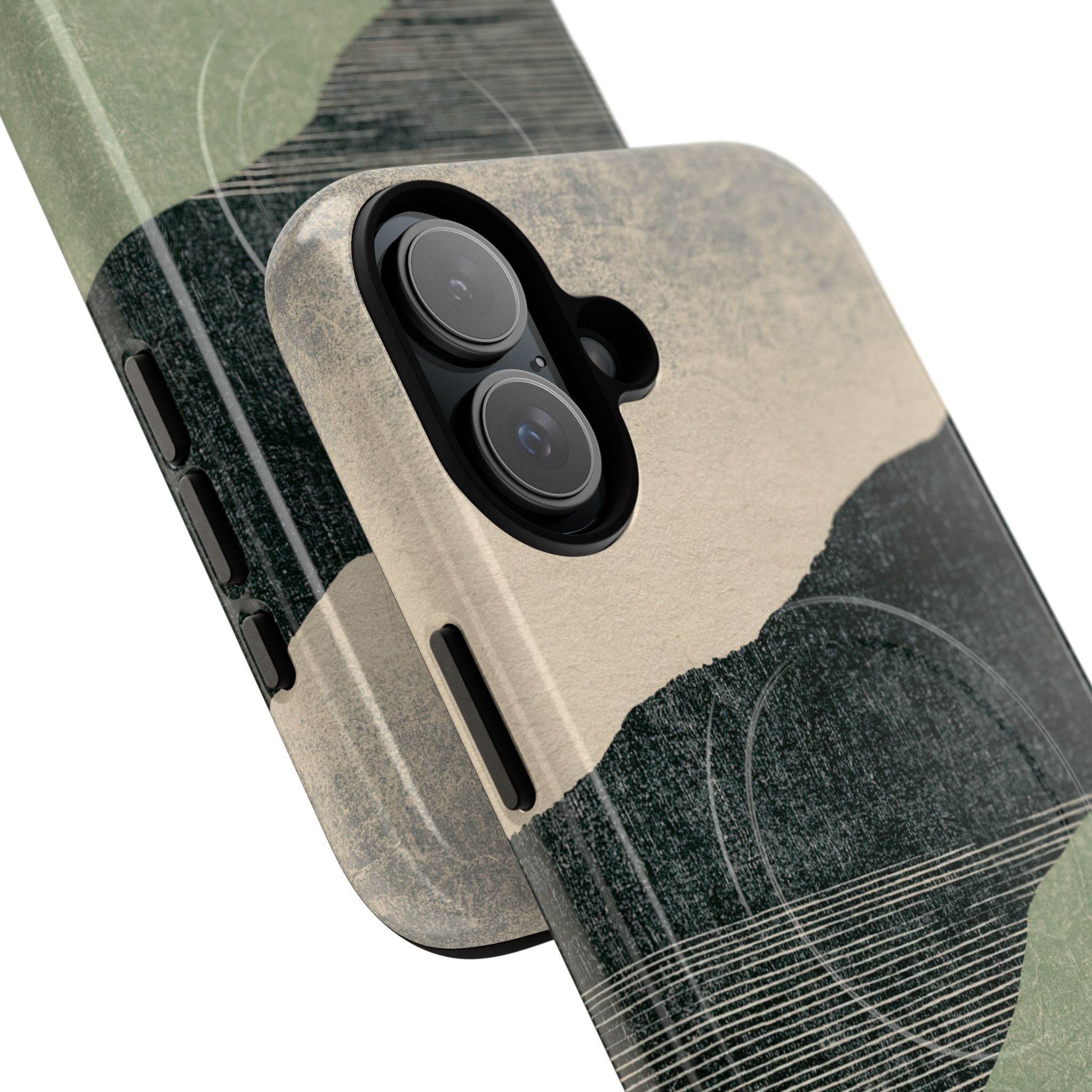 Green Tough 2.0 Magsafe Phone Case for iPhone - Moss Ridge Grain