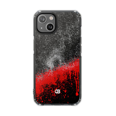 Crimson Noir Drip · Clear Impact Magnetic Phone Case for iPhone ·  Black