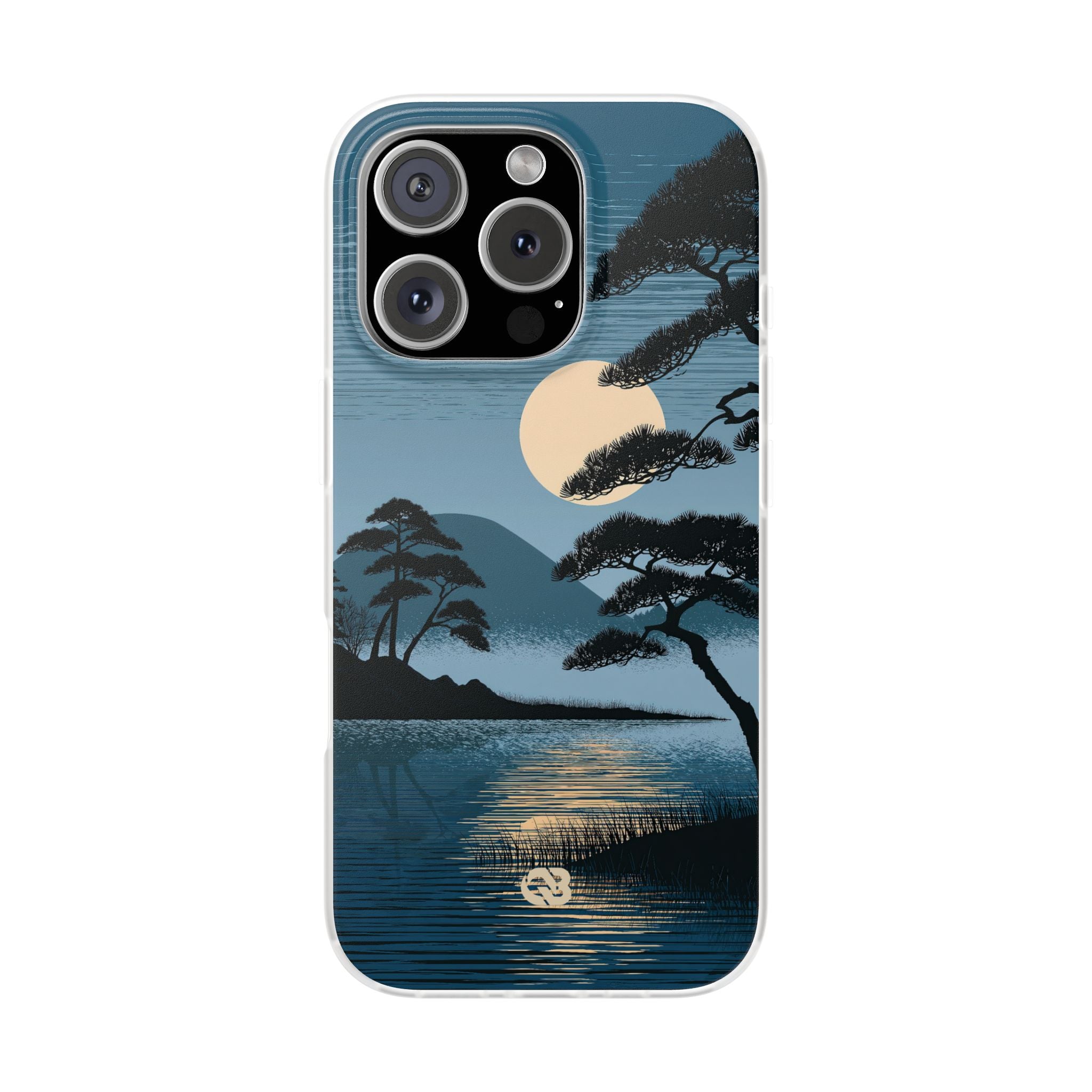 Blue Lite Phone Case for iPhone - Midnight Kyoto Pine