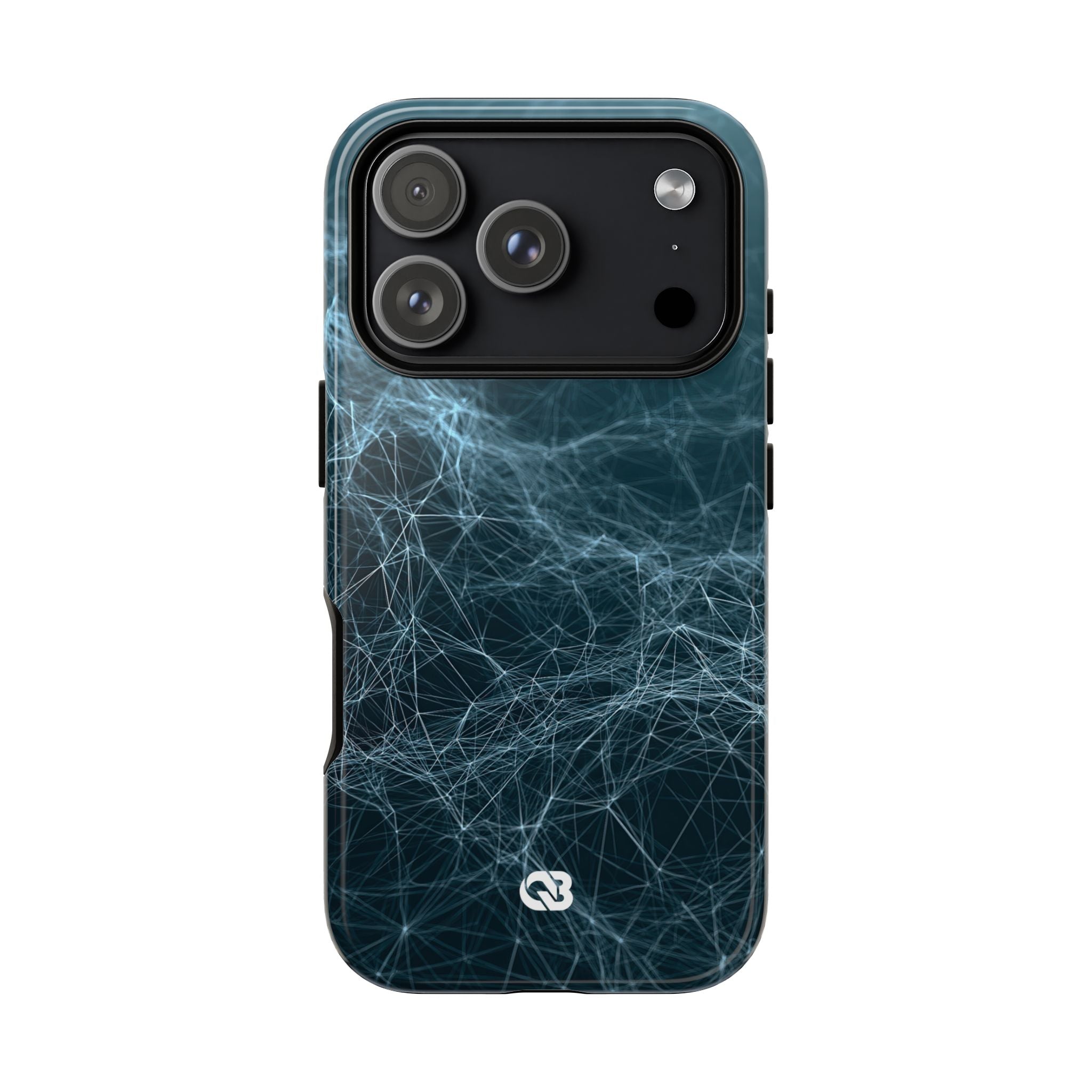 Teal Tough Phone Case for iPhone - Arctic Neural Mesh