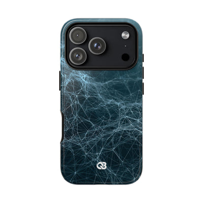 Teal Tough Phone Case for iPhone - Arctic Neural Mesh