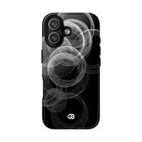 Black Tough Phone Case for iPhone - Kinetic Wireframe Orbit