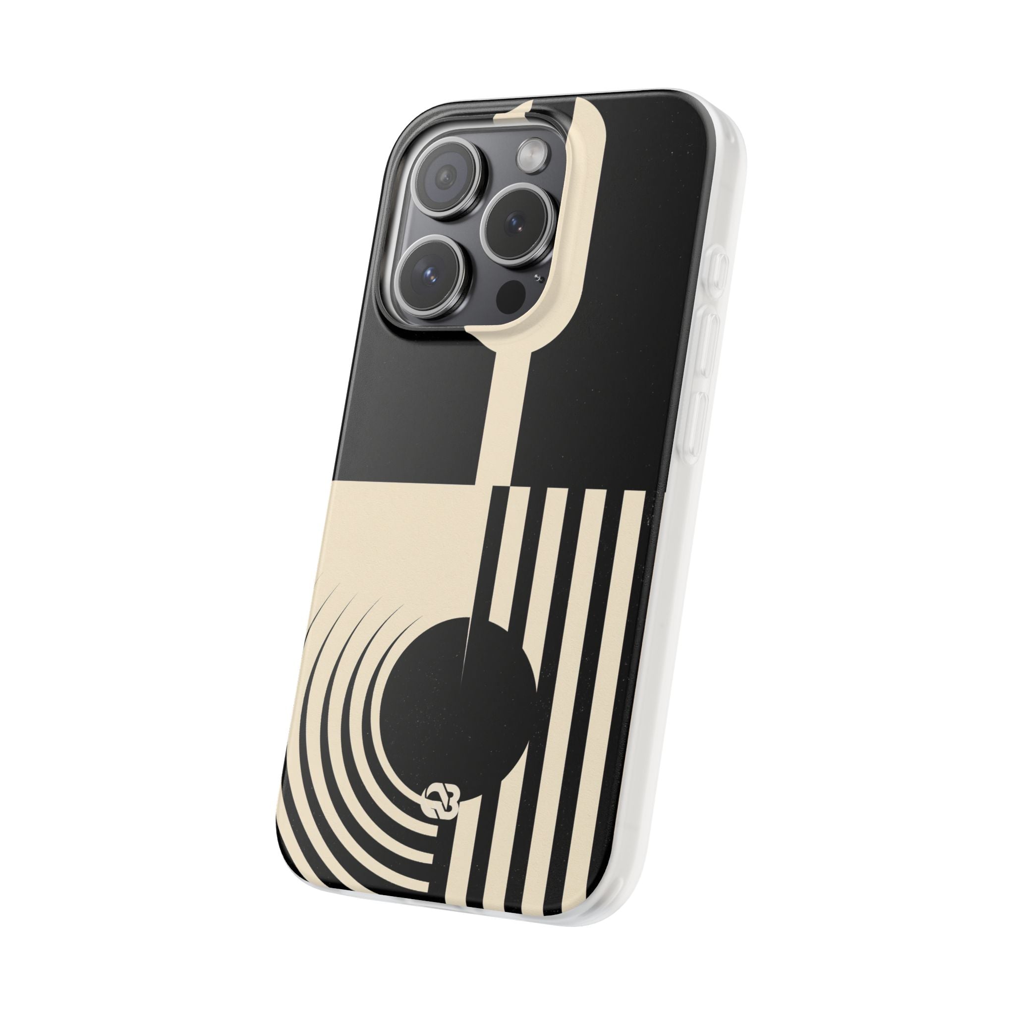 Black Lite Phone Case for iPhone - Ivory Signal Grid