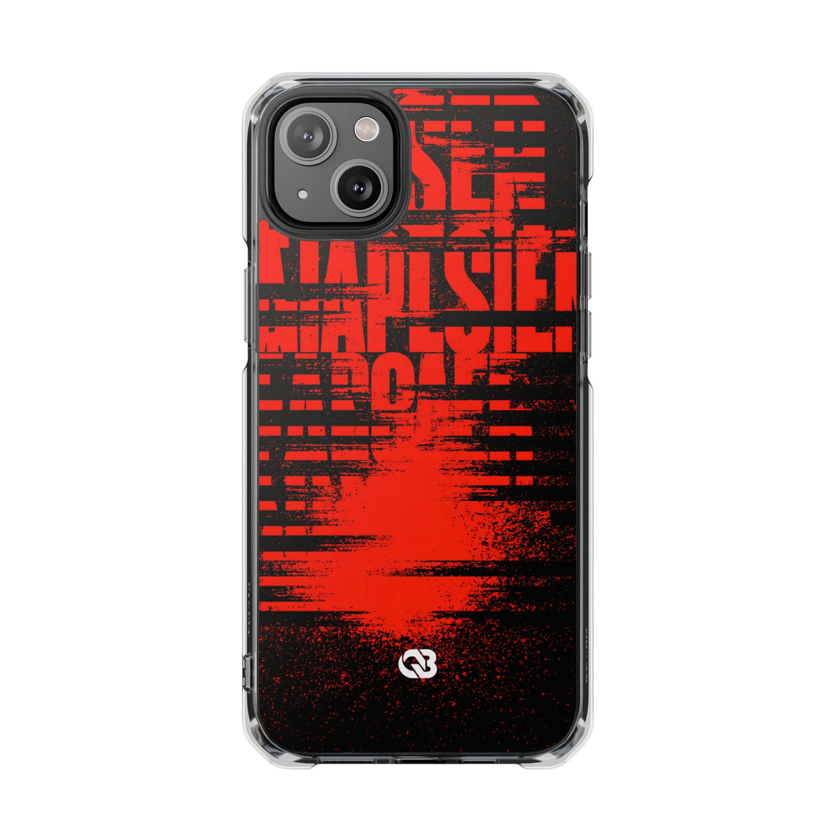 Crimson Redaction · Clear Impact Magnetic Phone Case for iPhone ·  Black
