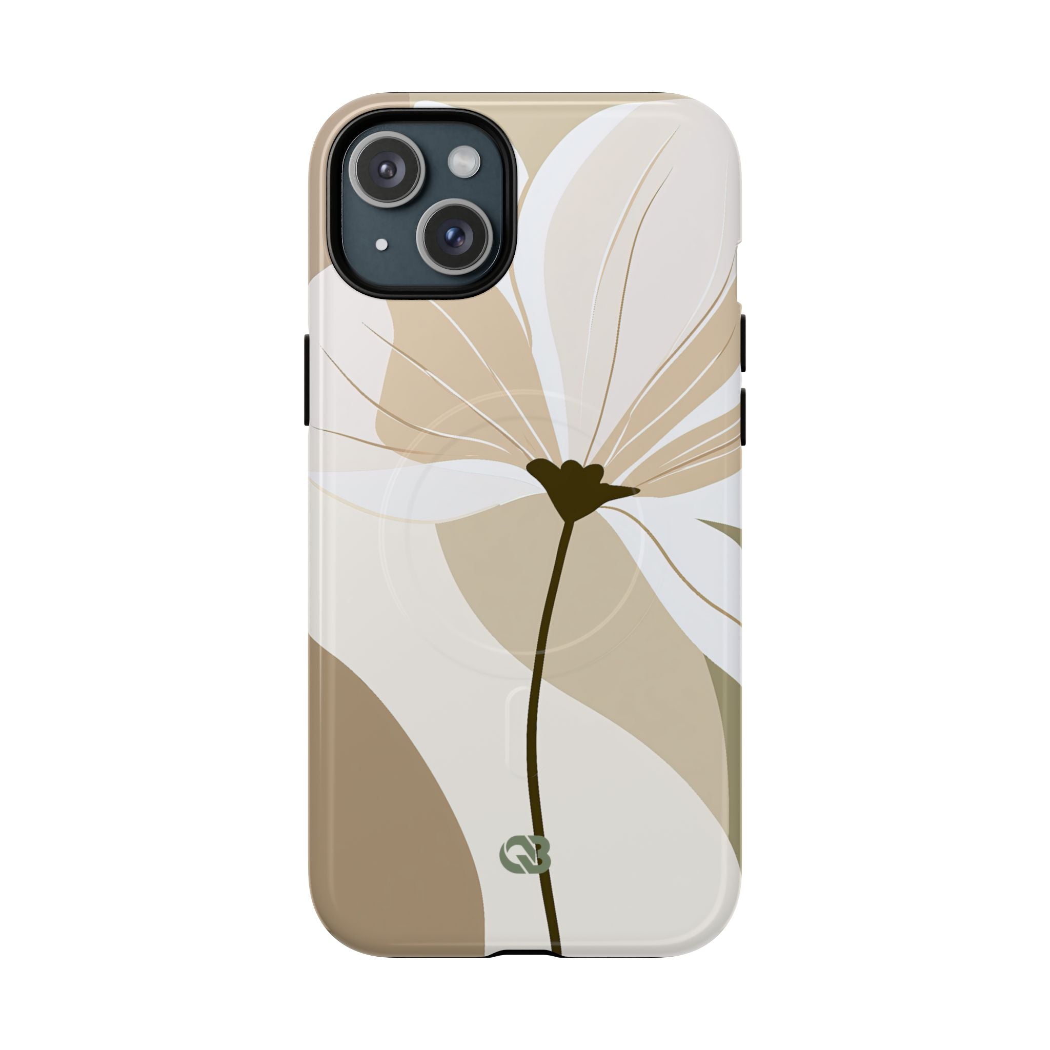 Beige Tough 2.0 Magsafe Phone Case for iPhone - Sage Linen Magnolia