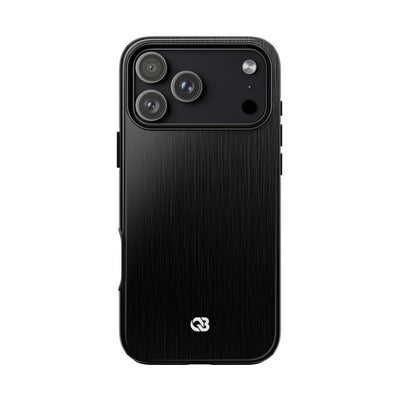 Black Tough Phone Case for iPhone - Brushed Obsidian Slate