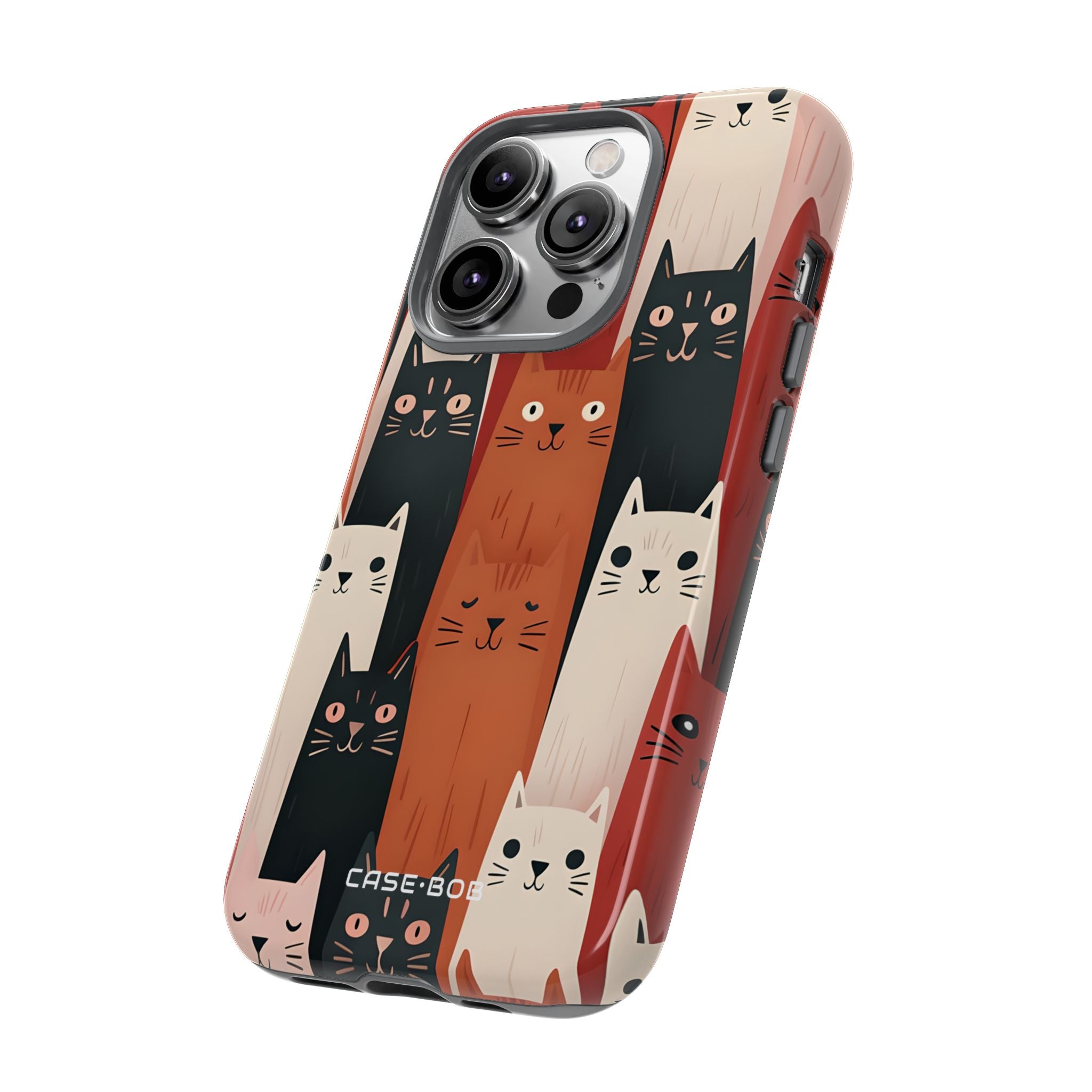 Elongated Cats Black iPhone 14 Pro Case - Tough