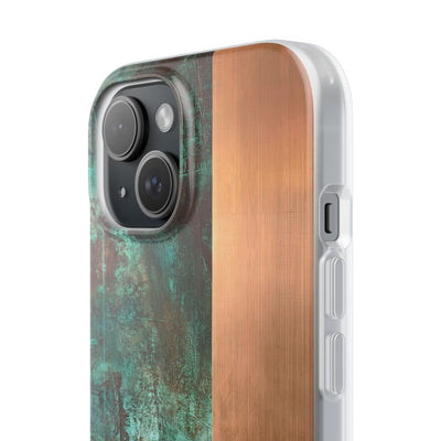 Teal Lite Phone Case for iPhone - Verdigris Copper Slab
