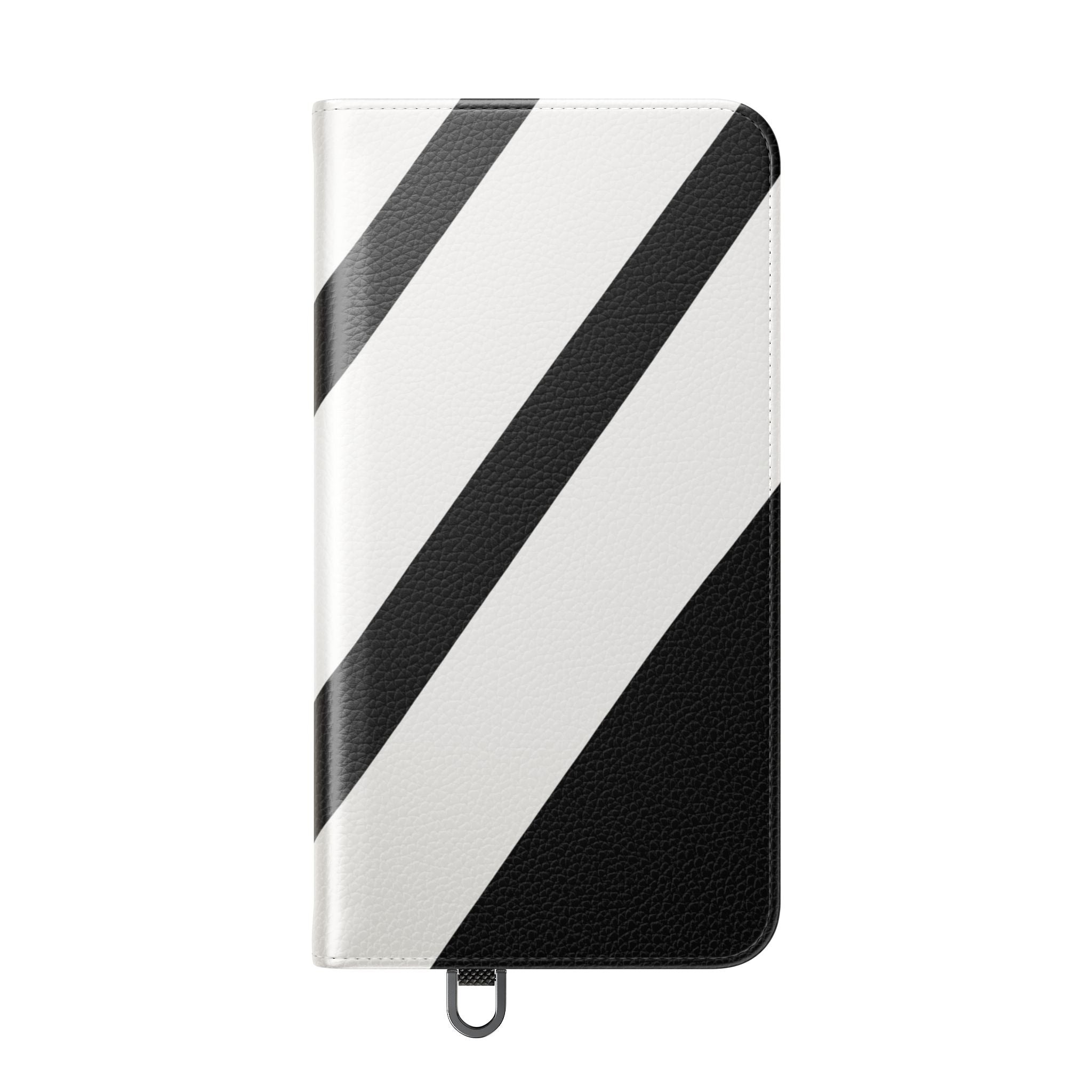 Diagonal Stripes BlackWhite - Samsung S24 Plus Case - Wallet