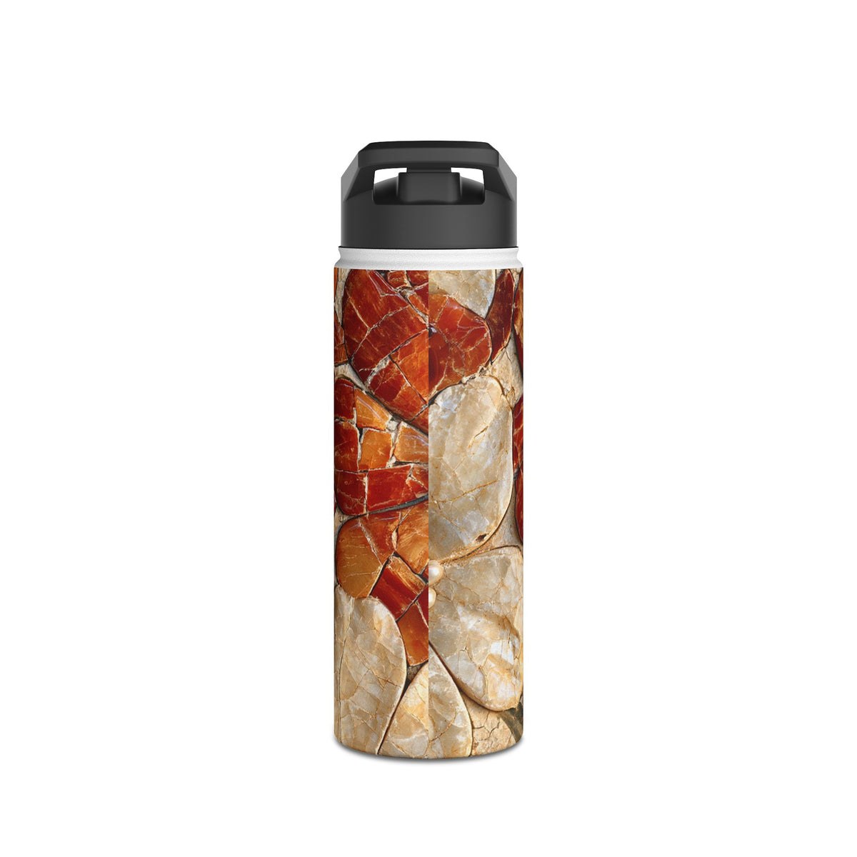 Carnelian Pearl Bloom · Insulated Water Bottle · Orange