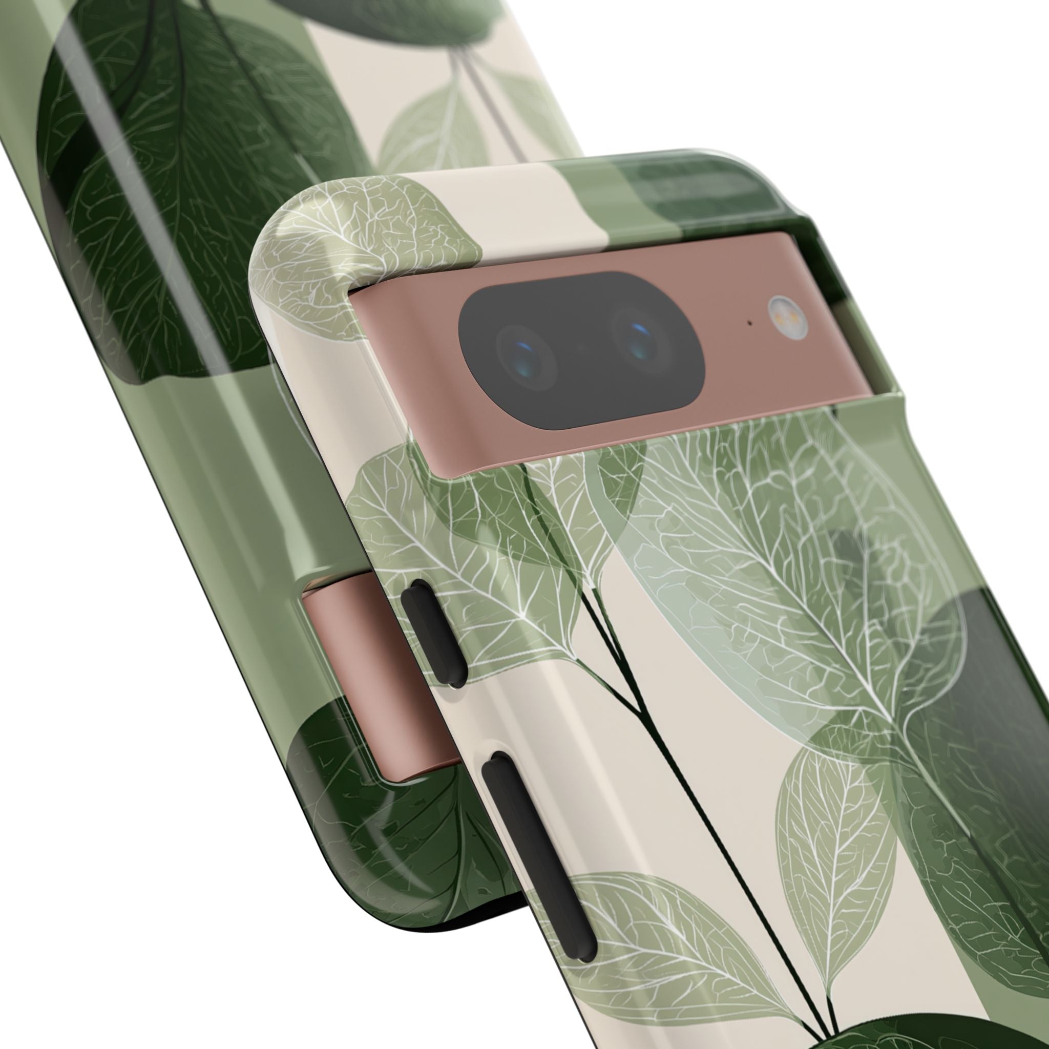 Green Tough Phone Case for Google Pixel - Sage Leaf Skeletals