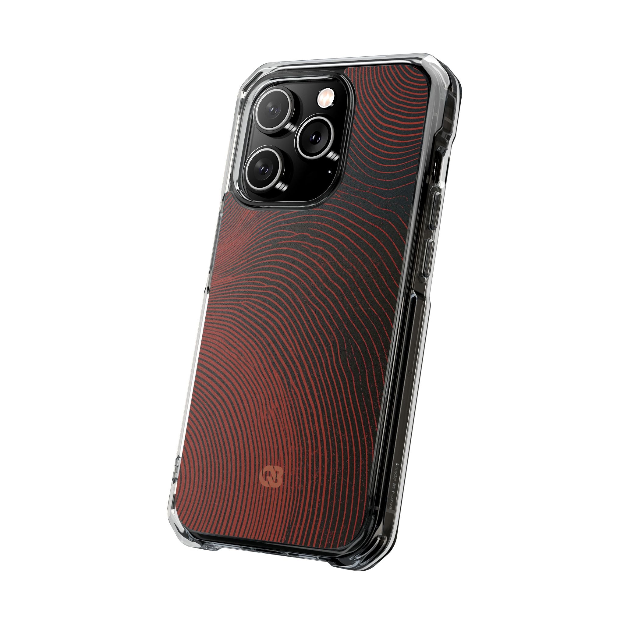 Red Impact MagSafe Phone Case for iPhone - Terracotta Nerve Map
