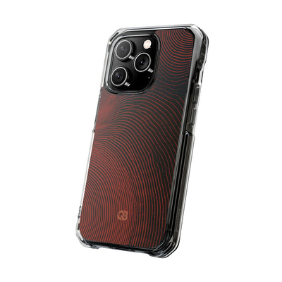 Red Impact MagSafe Phone Case for iPhone - Terracotta Nerve Map