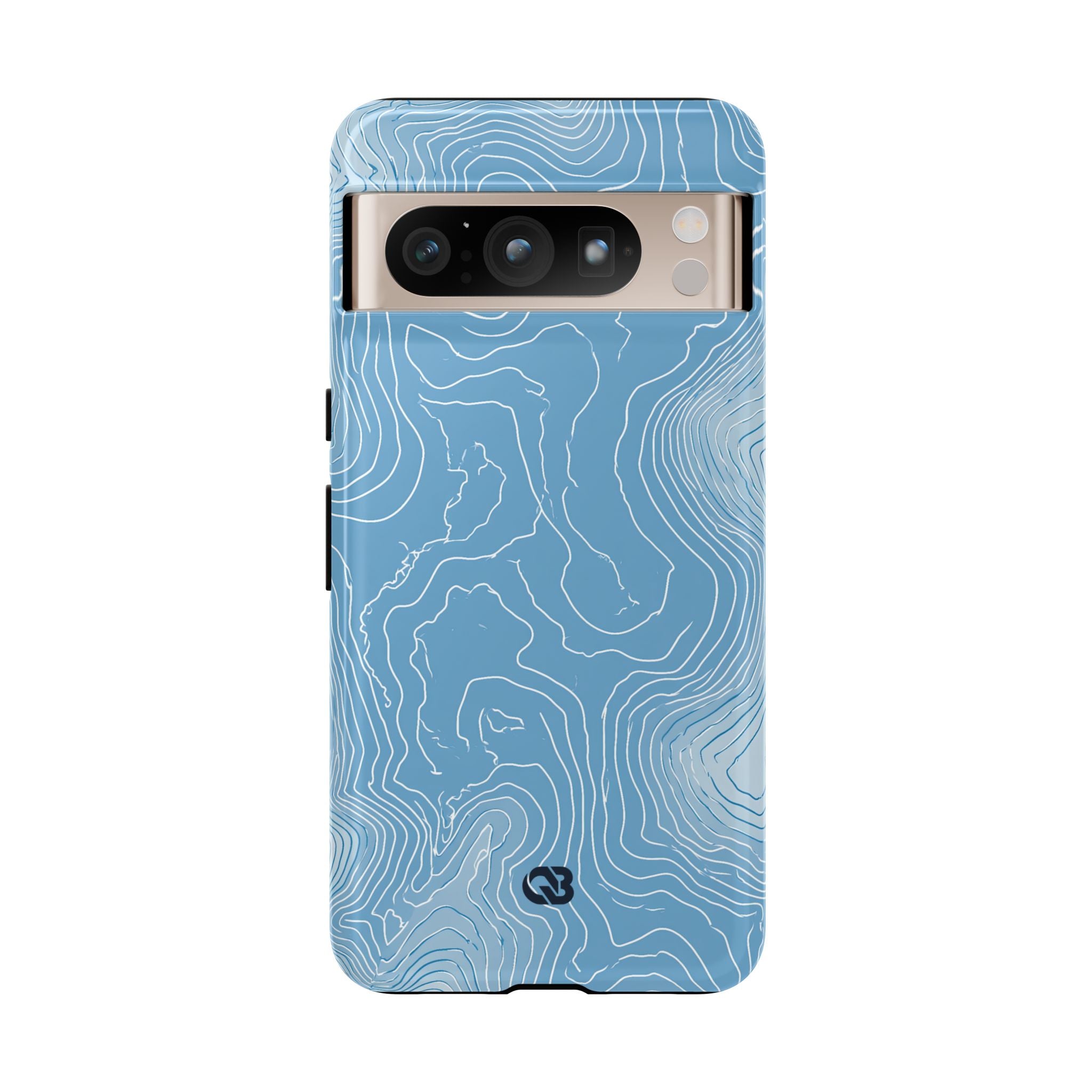 Blue Tough Phone Case for Google Pixel - Glacial Ridge Topo
