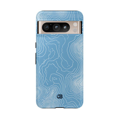 Blue Tough Phone Case for Google Pixel - Glacial Ridge Topo