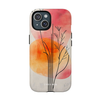 Curved Stem Sunset iPhone 15 Case - Tough+
