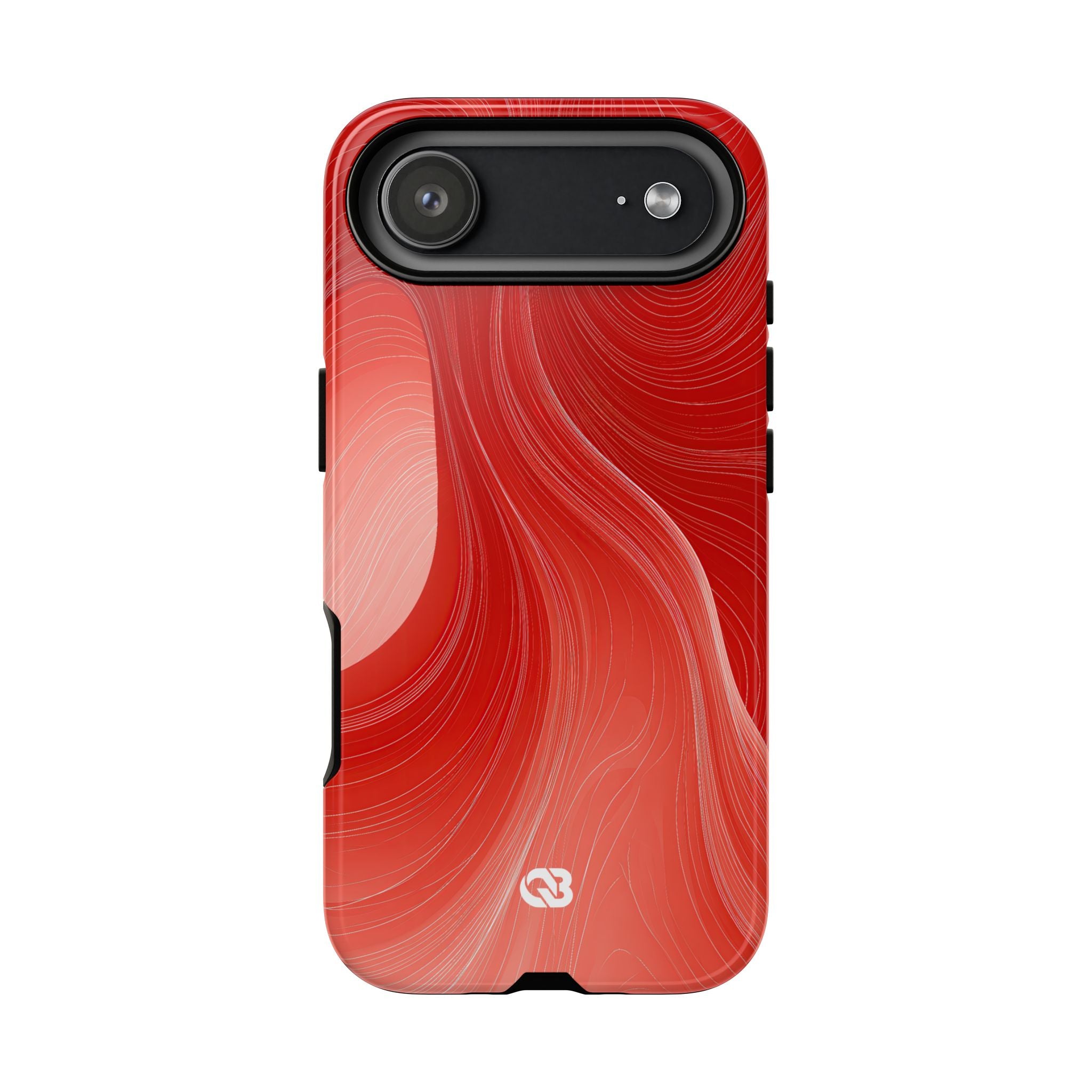 Red Tough Phone Case for iPhone - Crimson Silk Strands