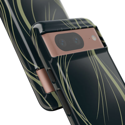 Green Tough Phone Case for Google Pixel - Obsidian Sage Flow