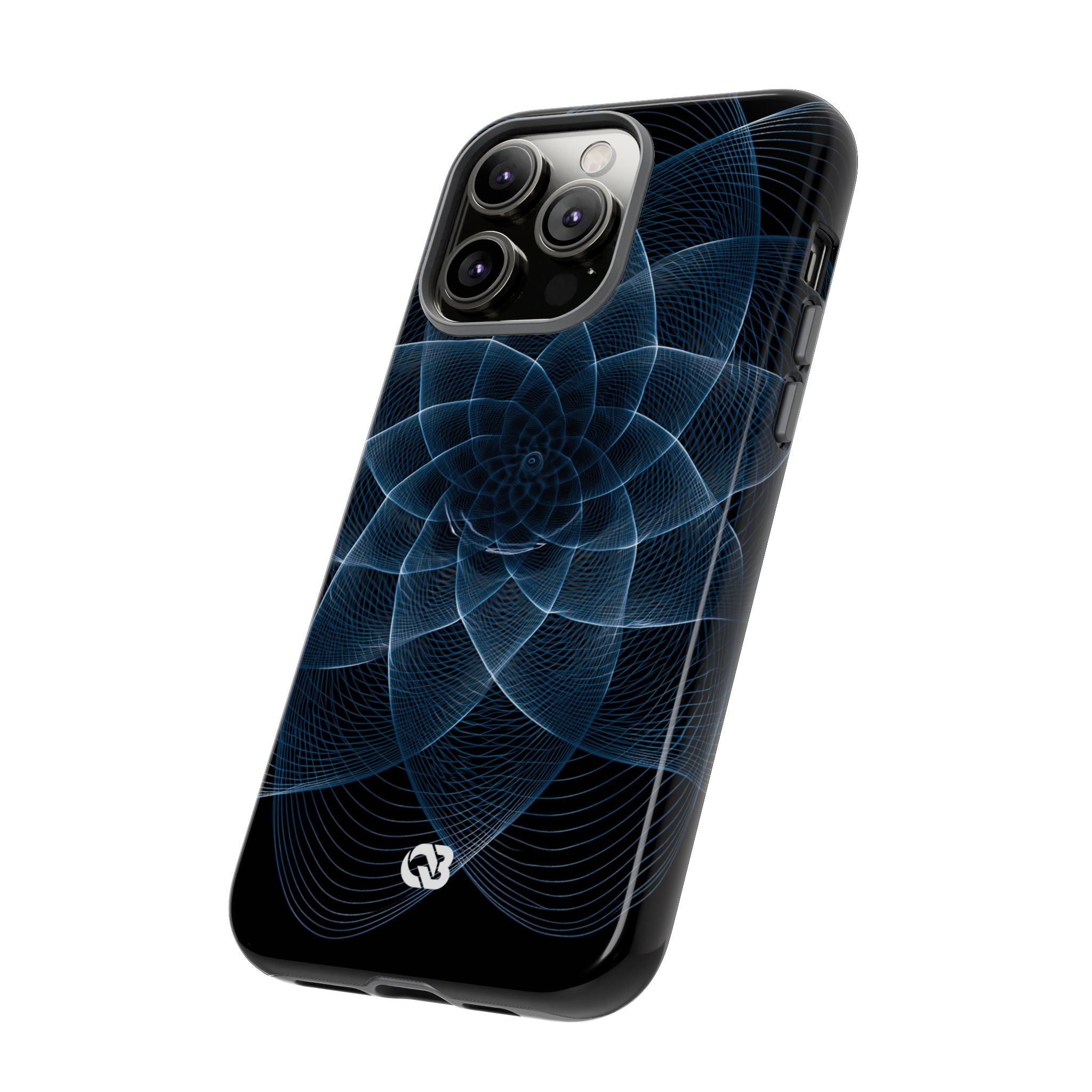Blue Tough Phone Case for iPhone - Cobalt Geometric Bloom