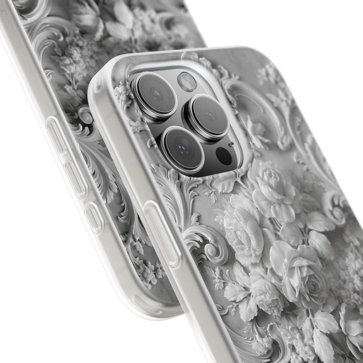 Rococo Marble Rose · Lite Phone Case for iPhone ·  White