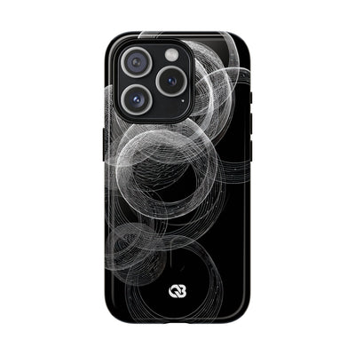 Black Tough 2.0 Magsafe Phone Case for iPhone - Kinetic Wireframe Orbit