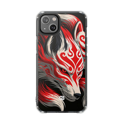 Crimson Kitsune Spirit · Clear Impact Magnetic Phone Case for iPhone · Red