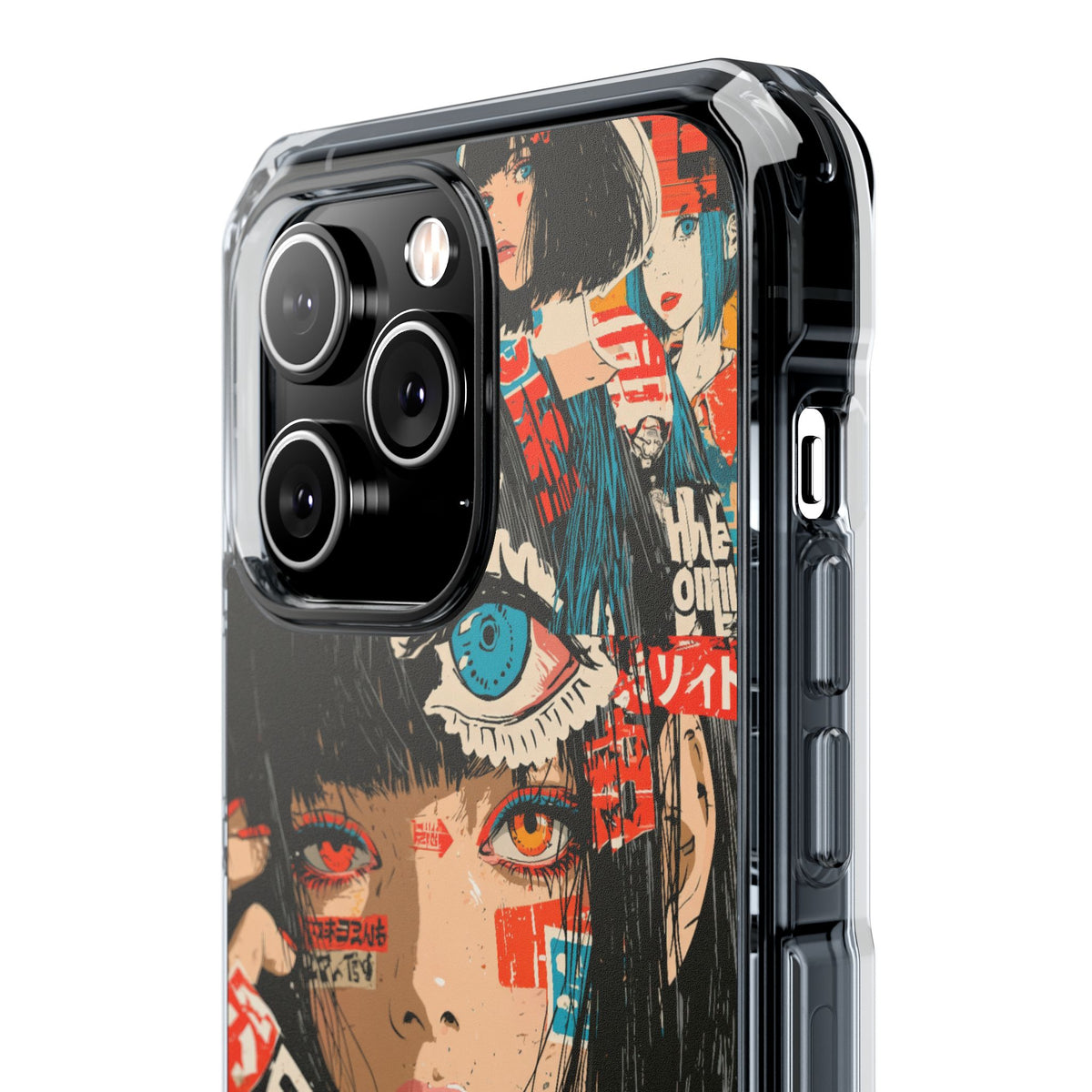 Shibuya Street Collage · Clear Impact Magnetic Phone Case for iPhone · Red