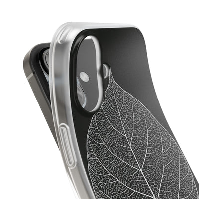 Black Lite Phone Case for iPhone - Bleached Leaf Lattice
